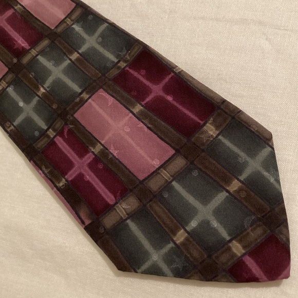 Robert Daskal hand painted silk tie signed cross stars - Picture 7 of 16